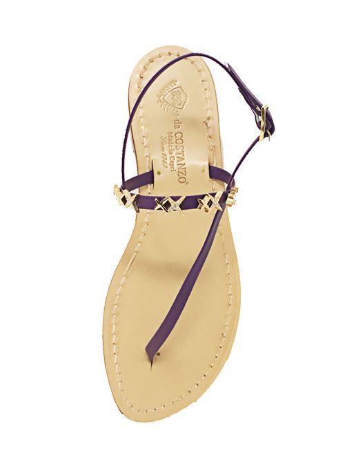 sandali capresi viola in pelle Da Costanzo | SANDALIINFRADITOSTELLEVIOLA